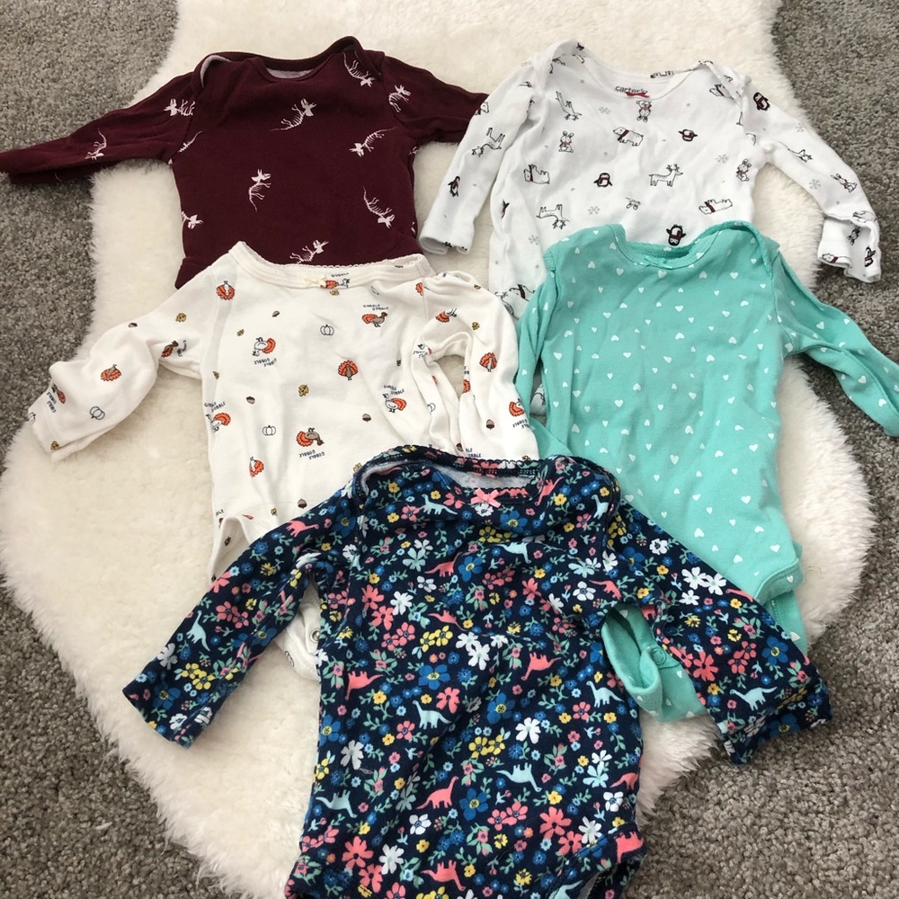 Set of 5 Long Sleeve Onesies